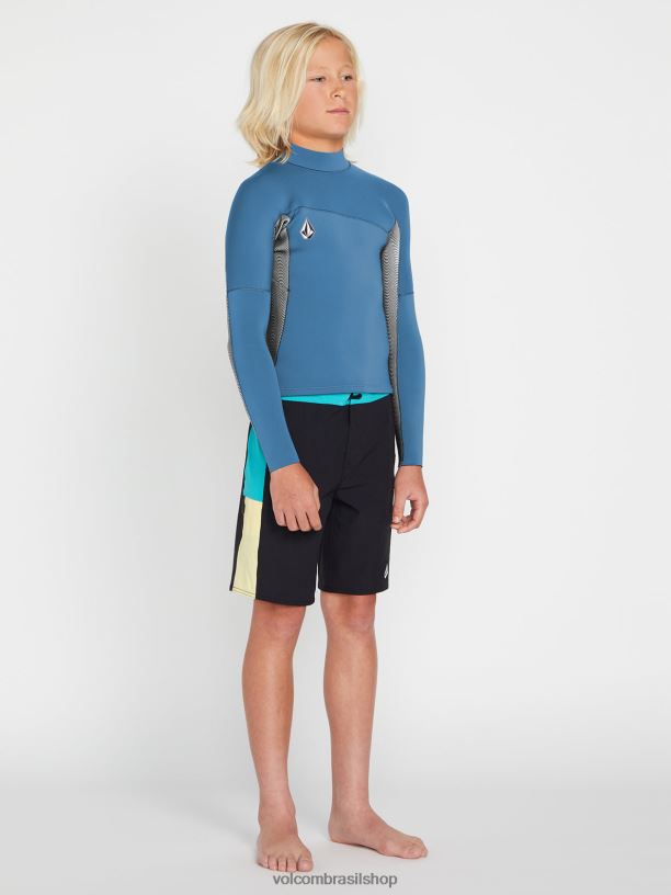 br Volcom crianças surfar Jaqueta de roupa de neoprene manga longa modulador 2mm cruzer azul 88NNJ1362