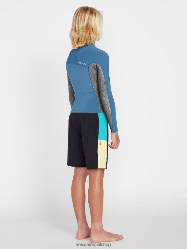 br Volcom crianças surfar Jaqueta de roupa de neoprene manga longa modulador 2mm cruzer azul 88NNJ1362