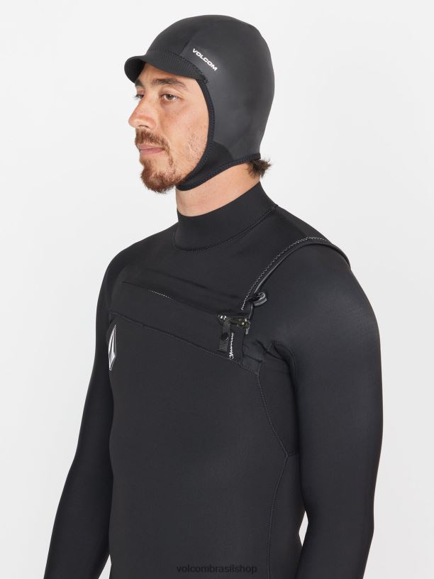 br Volcom homens surfar capuz pulôver 2/5mm preto 88NNJ661