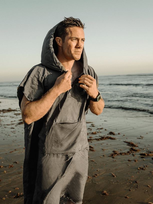 br Volcom x Matador homens surfar poncho de praia embalável cinza 88NNJ664