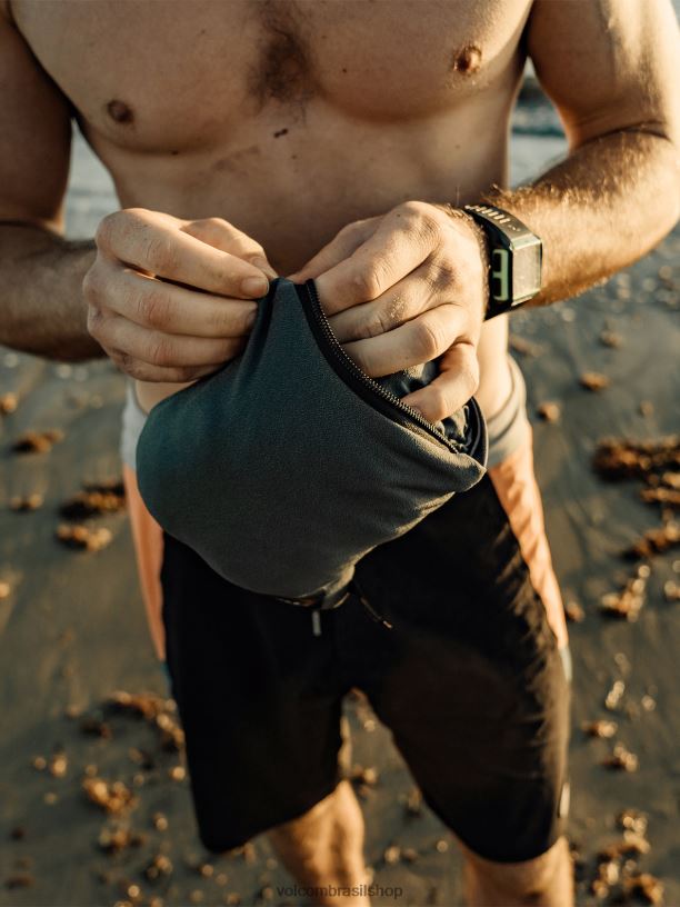 br Volcom x Matador homens surfar poncho de praia embalável cinza 88NNJ664