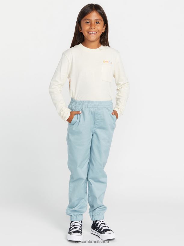 br Volcom garotas roupas calça jogger frochickie azul esfumado 88NNJ1350