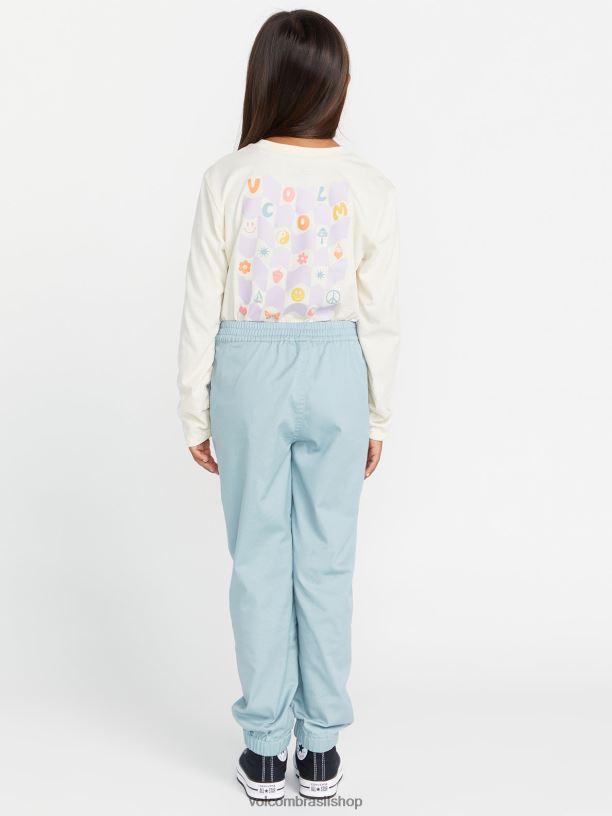 br Volcom garotas roupas calça jogger frochickie azul esfumado 88NNJ1350