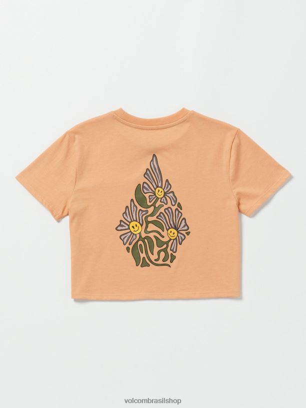 br Volcom garotas roupas camiseta com mostrador de bolso argila 88NNJ1320