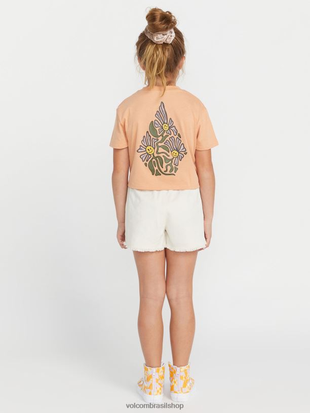 br Volcom garotas roupas camiseta com mostrador de bolso argila 88NNJ1320
