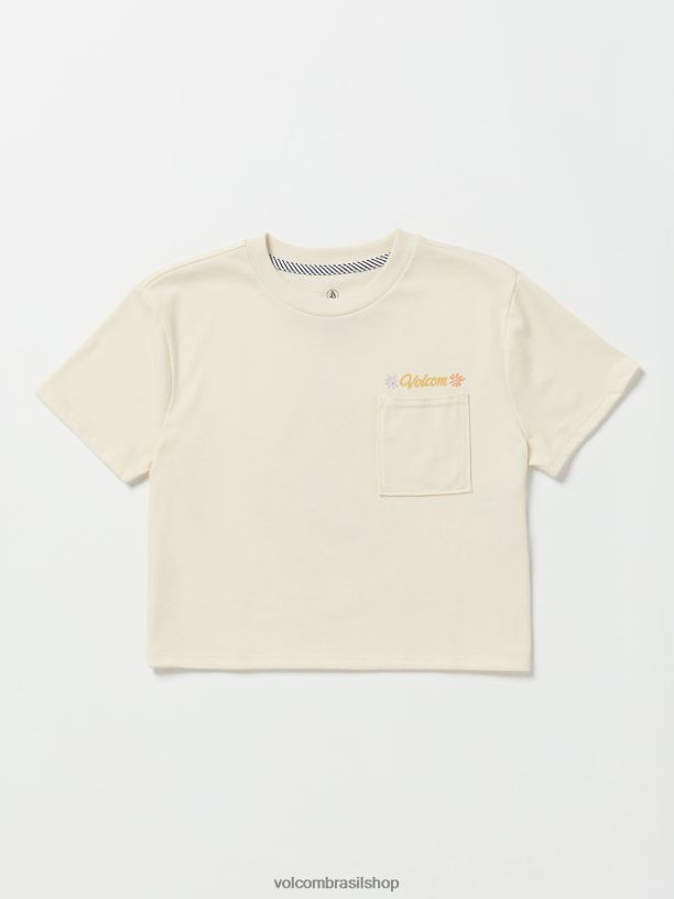 br Volcom garotas roupas camiseta com mostrador de bolso nuvem 88NNJ1324