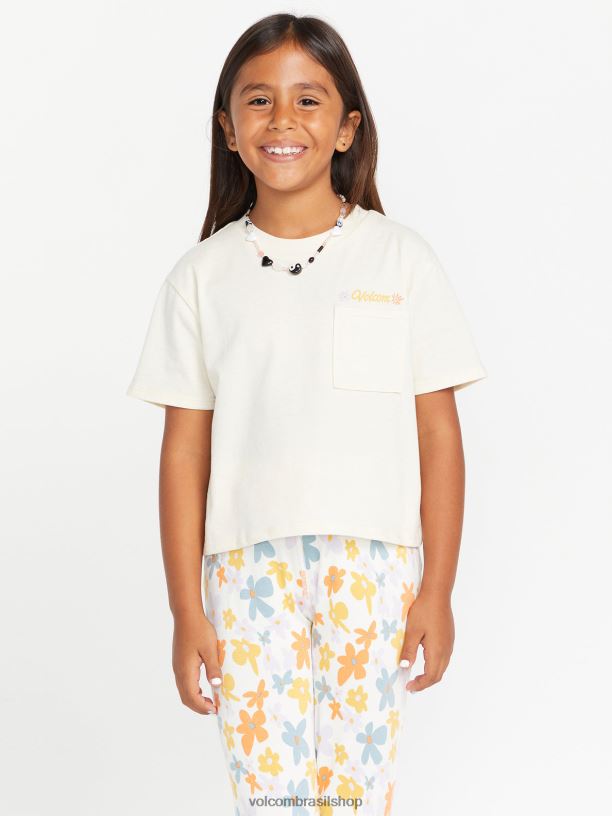 br Volcom garotas roupas camiseta com mostrador de bolso nuvem 88NNJ1324