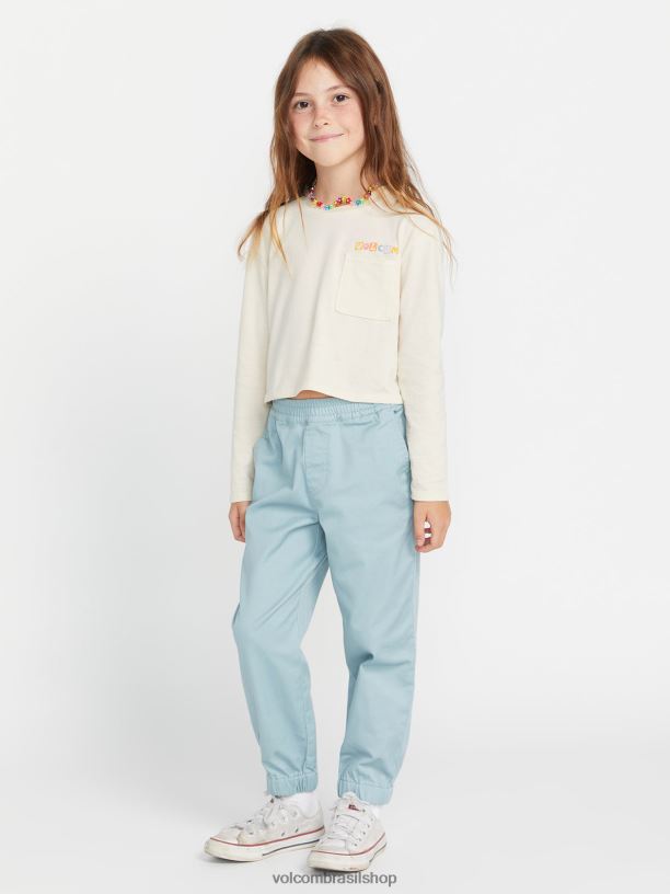 br Volcom garotas roupas camiseta de manga longa com mostrador de bolso nuvem 88NNJ1325