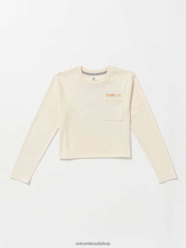 br Volcom garotas roupas camiseta de manga longa com mostrador de bolso nuvem 88NNJ1325