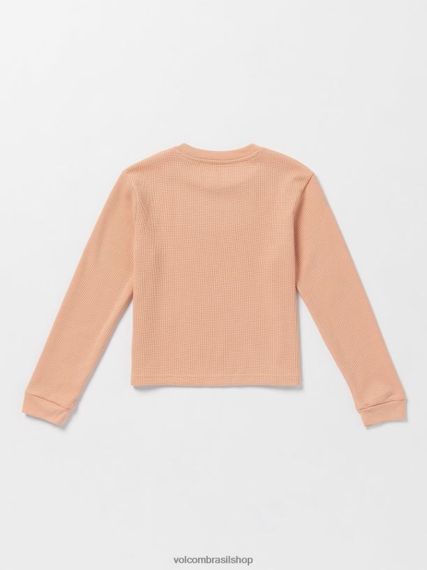 br Volcom garotas roupas camiseta manga longa termality argila 88NNJ1329