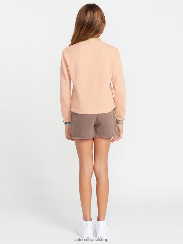 br Volcom garotas roupas camiseta manga longa termality argila 88NNJ1329