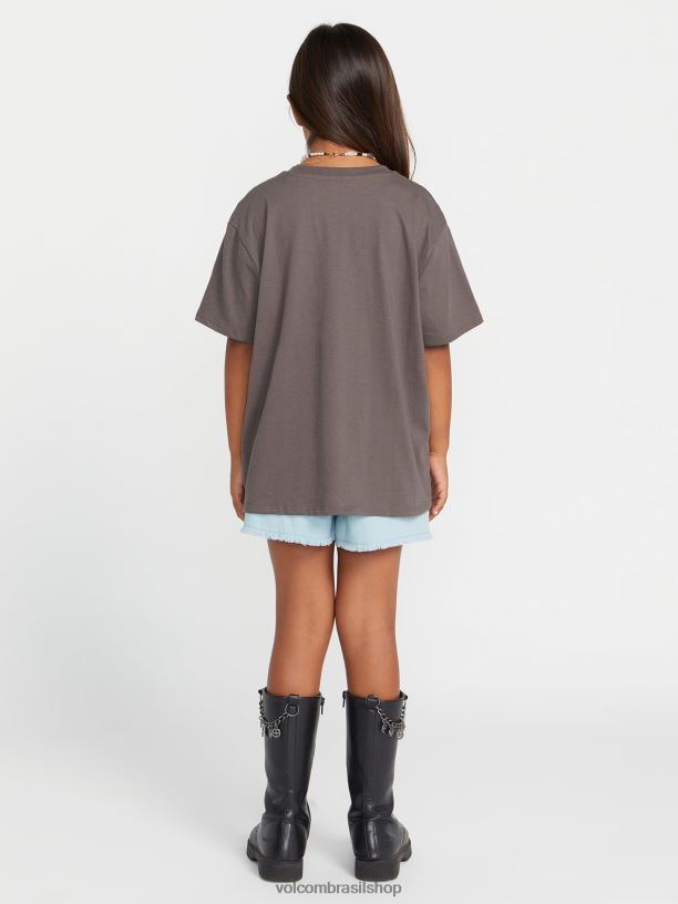 br Volcom garotas roupas camiseta namorado realmente feliz ardósia cinza 88NNJ1321