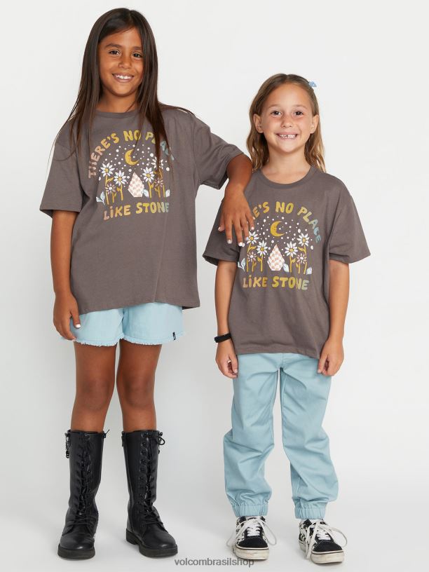 br Volcom garotas roupas camiseta namorado realmente feliz ardósia cinza 88NNJ1321