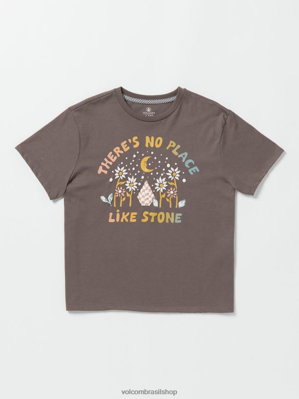 br Volcom garotas roupas camiseta namorado realmente feliz ardósia cinza 88NNJ1321