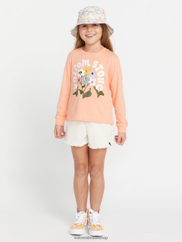 br Volcom garotas roupas feito de Stoke camiseta de manga longa coral 88NNJ1330