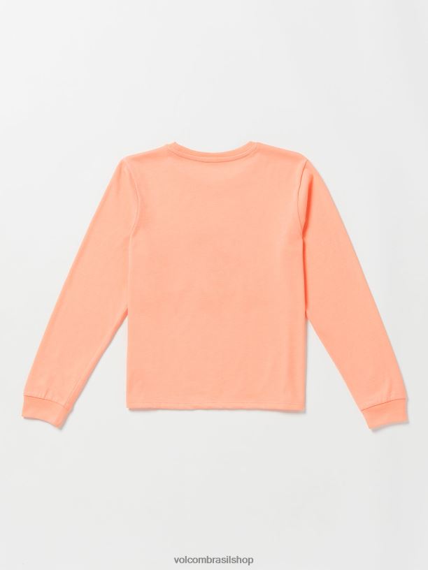 br Volcom garotas roupas feito de Stoke camiseta de manga longa coral 88NNJ1330