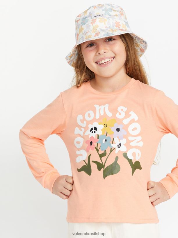 br Volcom garotas roupas feito de Stoke camiseta de manga longa coral 88NNJ1330