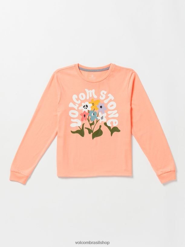 br Volcom garotas roupas feito de Stoke camiseta de manga longa coral 88NNJ1330