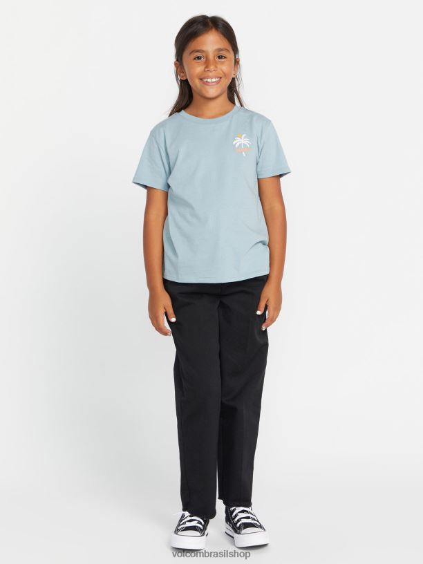 br Volcom garotas roupas última camiseta da festa azul esfumado 88NNJ1332