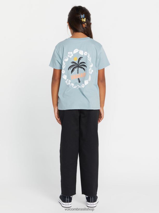 br Volcom garotas roupas última camiseta da festa azul esfumado 88NNJ1332