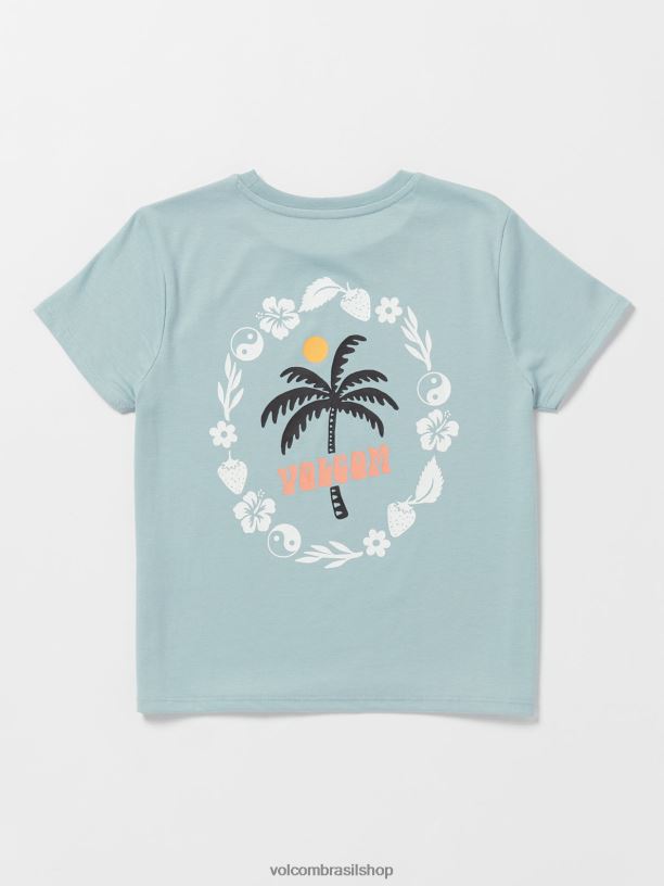 br Volcom garotas roupas última camiseta da festa azul esfumado 88NNJ1332