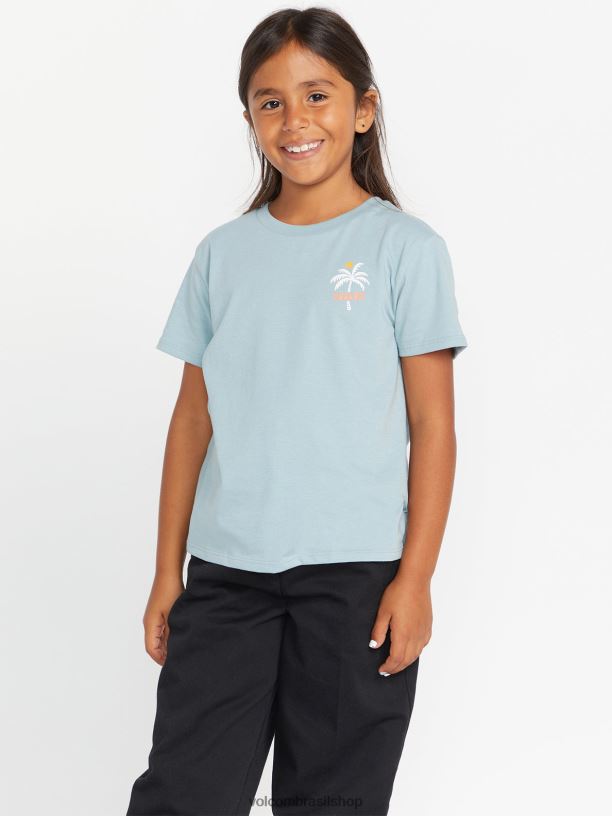 br Volcom garotas roupas última camiseta da festa azul esfumado 88NNJ1332
