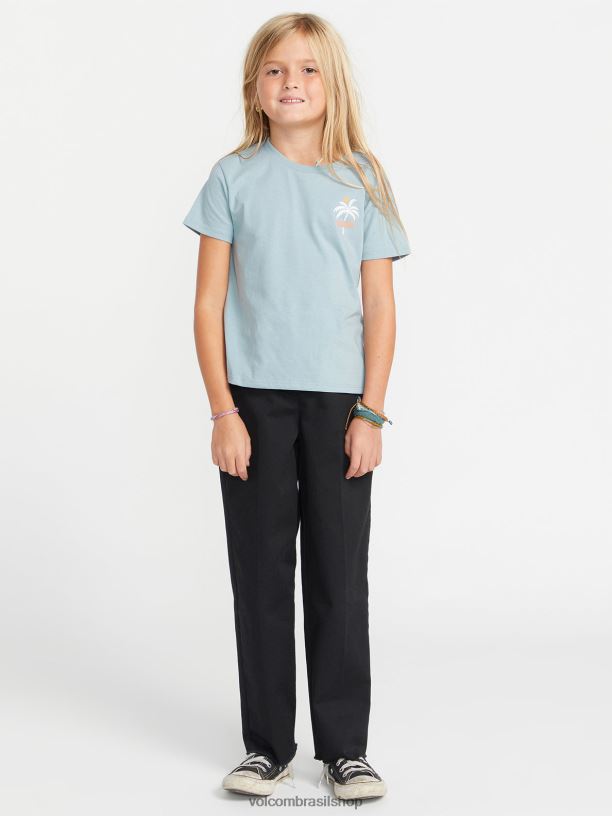 br Volcom garotas roupas última camiseta da festa azul esfumado 88NNJ1332