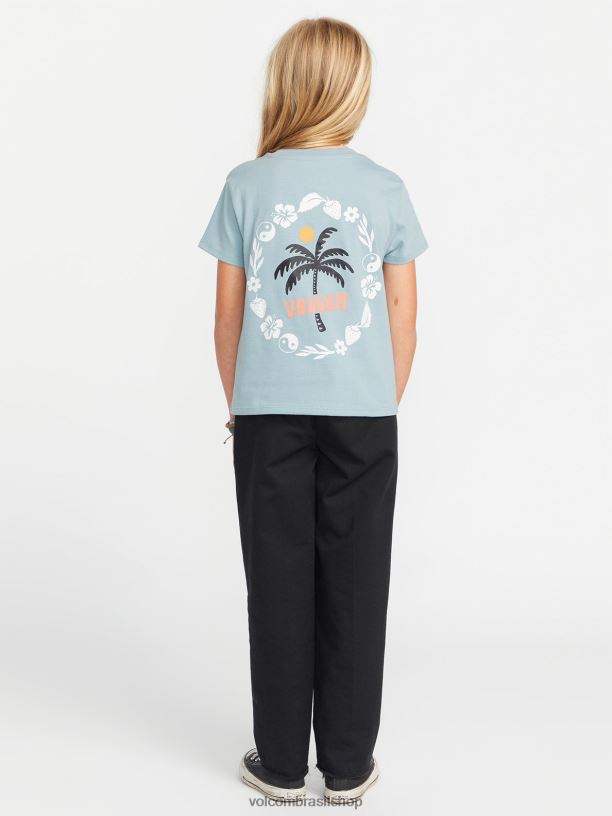 br Volcom garotas roupas última camiseta da festa azul esfumado 88NNJ1332