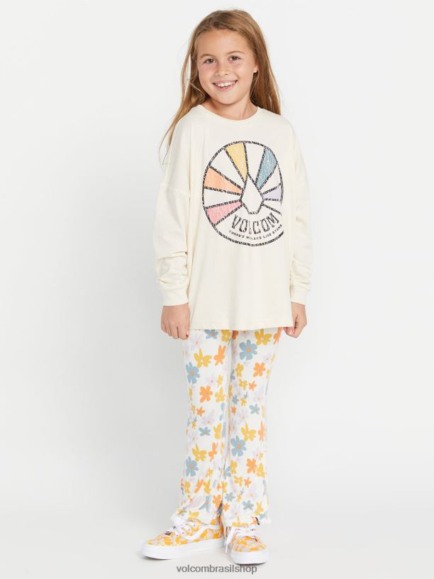 br Volcom garotas roupas t-shirt de manga comprida dupla Werkin nuvem 88NNJ1326