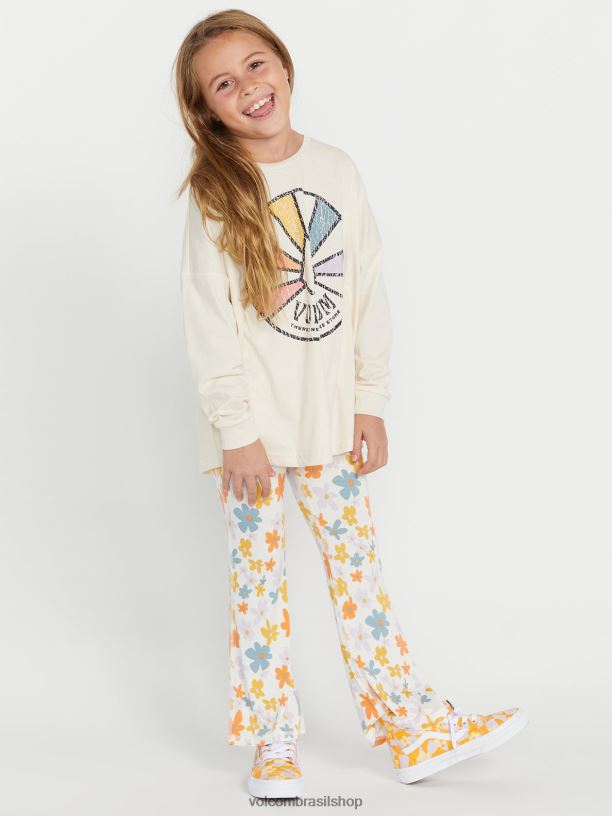 br Volcom garotas roupas t-shirt de manga comprida dupla Werkin nuvem 88NNJ1326