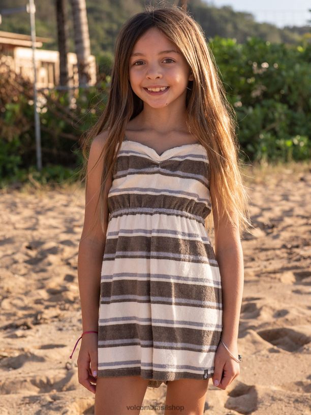 br Volcom garotas roupas macacão toalhinha ardósia cinza 88NNJ1343