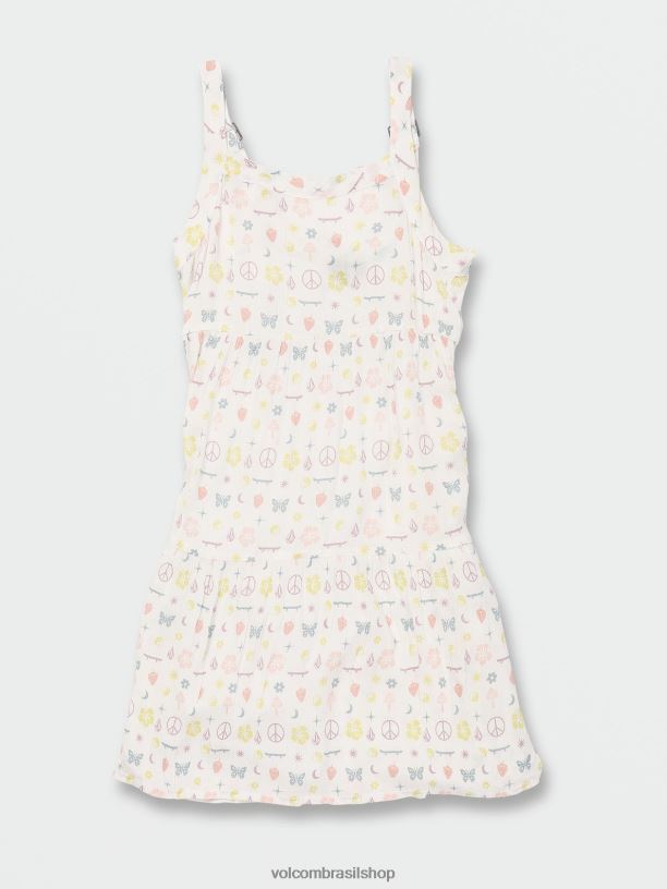 br Volcom garotas roupas vestido de etiqueta estrela branca 88NNJ1342