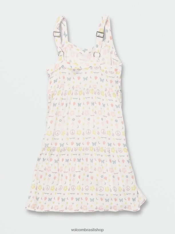 br Volcom garotas roupas vestido de etiqueta estrela branca 88NNJ1342
