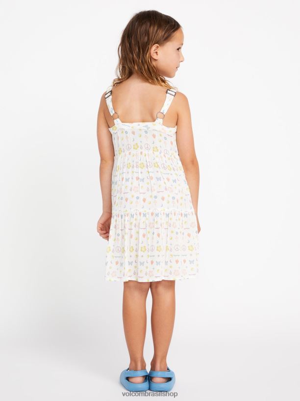 br Volcom garotas roupas vestido de etiqueta estrela branca 88NNJ1342