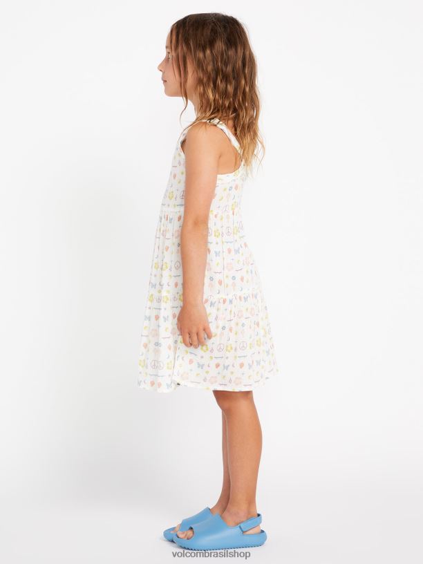 br Volcom garotas roupas vestido de etiqueta estrela branca 88NNJ1342