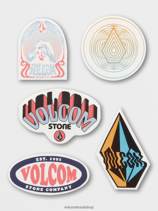 br Volcom Rapazes acessórios pacote de adesivos trippy variado 88NNJ1296
