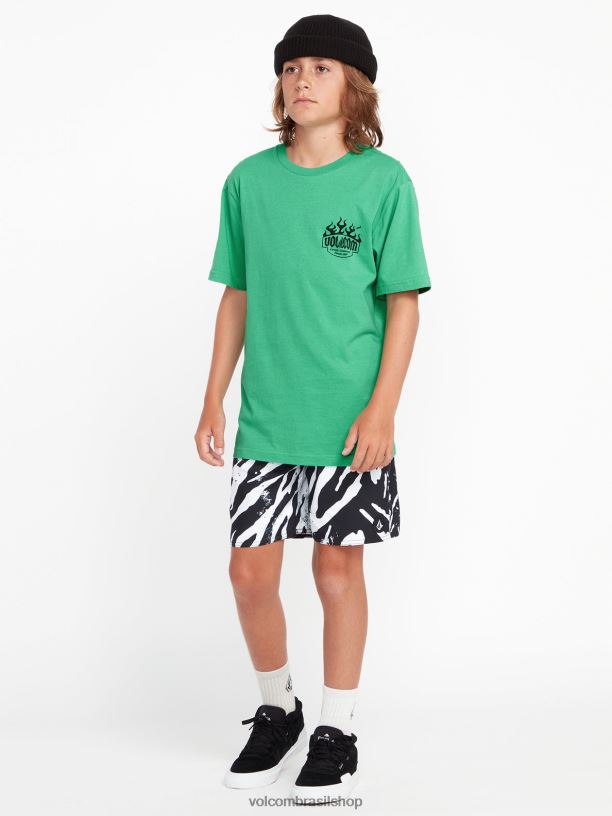 br Volcom Rapazes roupas animais de festa de pedra troncos de cintura elástica preto 88NNJ1246