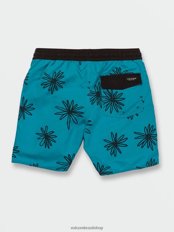 br Volcom Rapazes roupas calção de cintura elástico polly pack azul elétrico 88NNJ1252