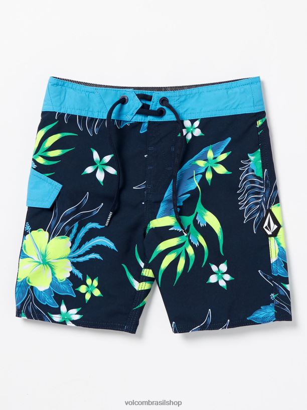 br Volcom Rapazes roupas quarta troncos estáticos marinha 88NNJ1243
