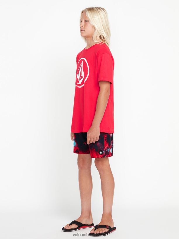 br Volcom Rapazes roupas saturar troncos de cintura elástica vermelho 88NNJ1258