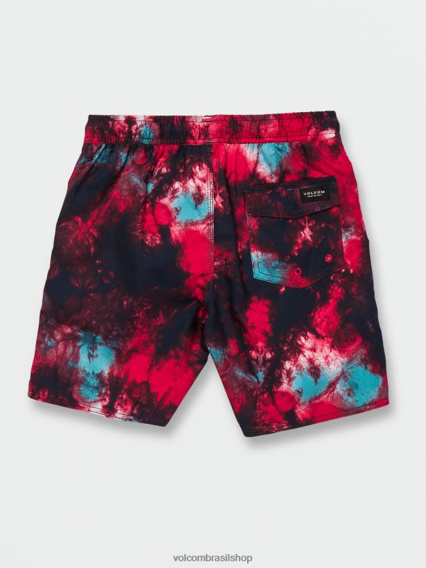 br Volcom Rapazes roupas saturar troncos de cintura elástica vermelho 88NNJ1258