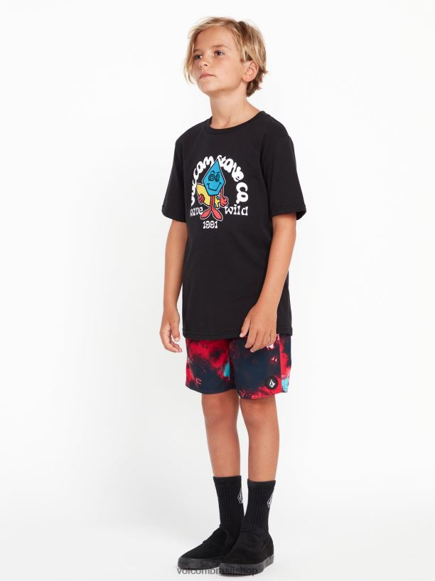 br Volcom Rapazes roupas saturar troncos vermelho 88NNJ1254