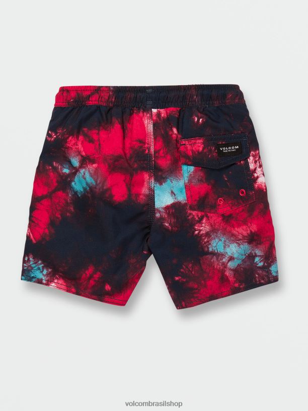 br Volcom Rapazes roupas saturar troncos vermelho 88NNJ1254