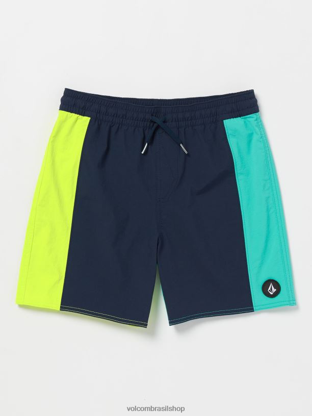 br Volcom Rapazes roupas tronco libertador de lido marinha 88NNJ1256
