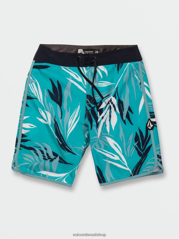 br Volcom Rapazes roupas troncos mod-tech de folha sangrando azul elétrico 88NNJ1248