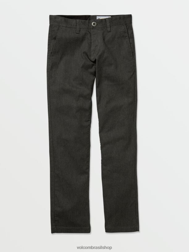 br Volcom Rapazes roupas calça chino moderna frickin urze carvão 88NNJ1270