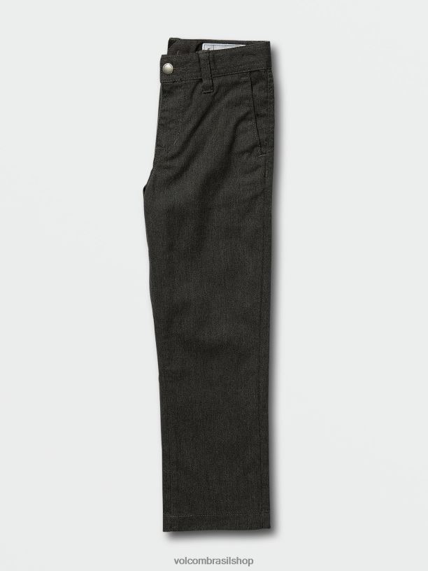 br Volcom Rapazes roupas calça chino moderna frickin urze carvão 88NNJ1272