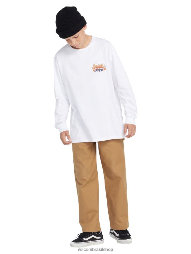 br Volcom Rapazes roupas calça kraft tabaco 88NNJ1265