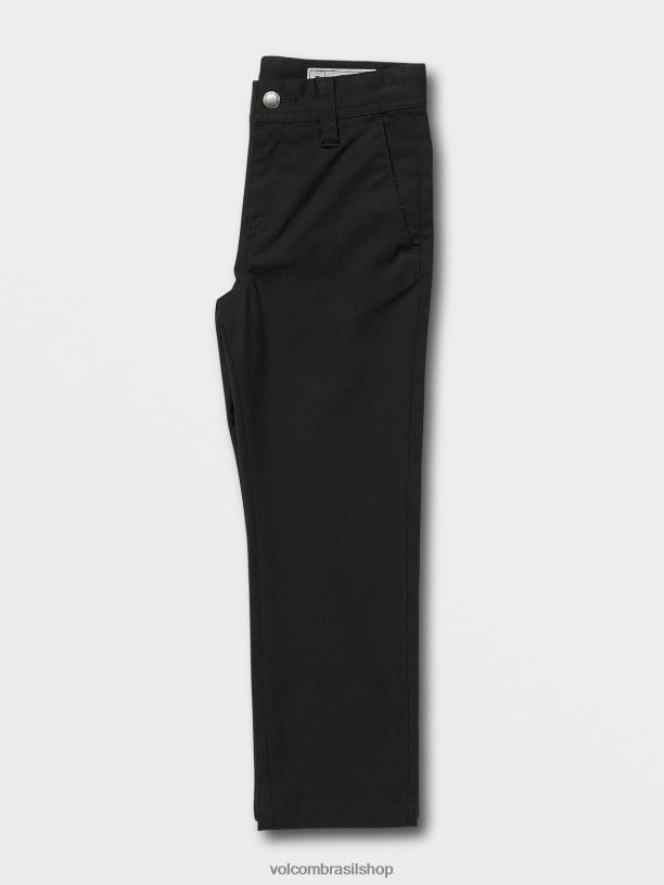 br Volcom Rapazes roupas calças de cintura elástica tão malhadas preto 88NNJ1275