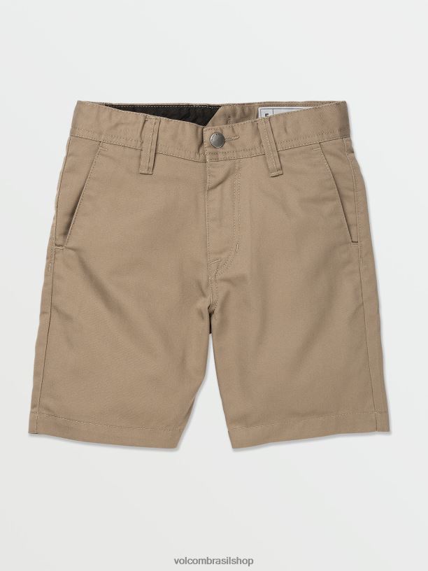 br Volcom Rapazes roupas bermuda chino frickin caqui 88NNJ1220